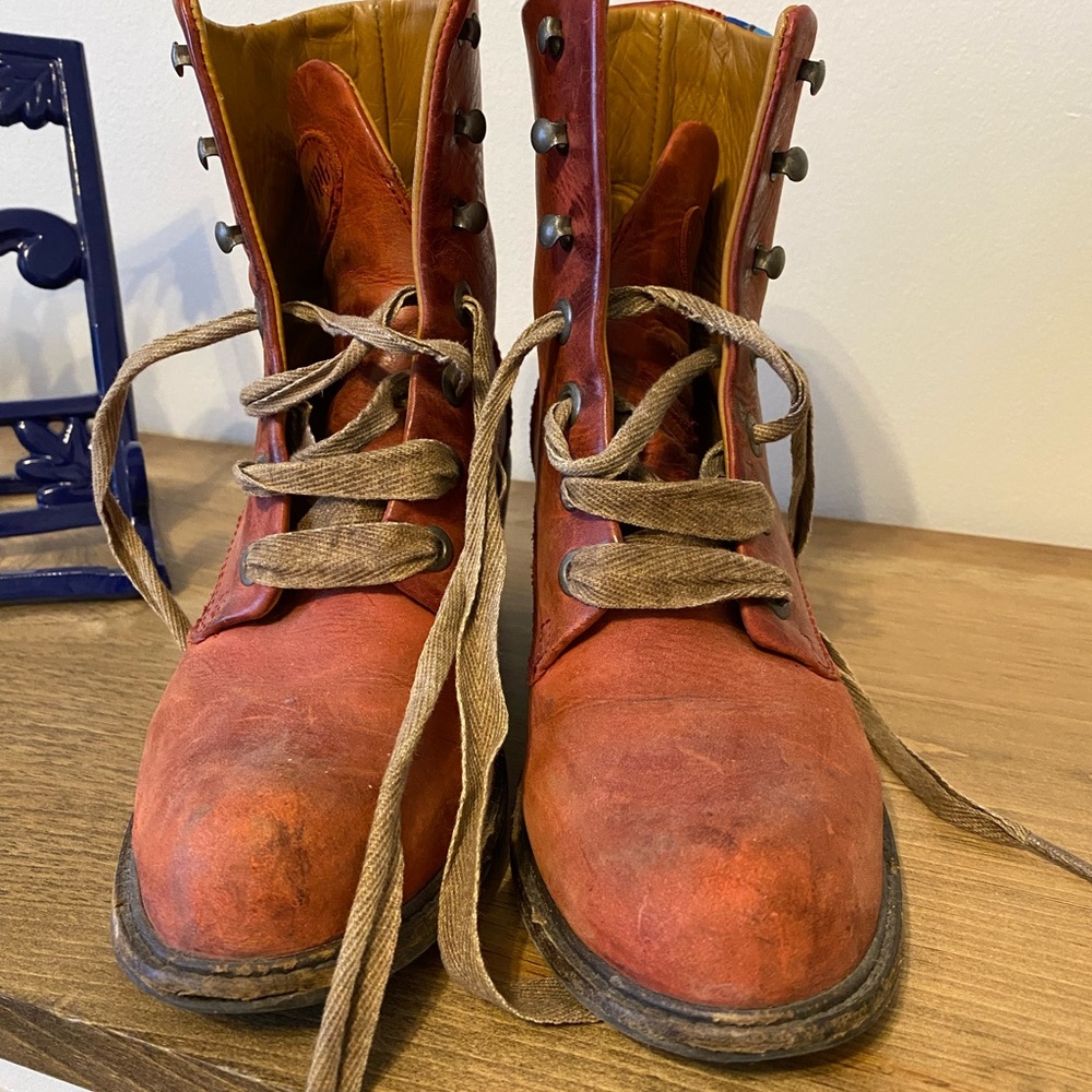 John Fluevog Red Ankle Boots